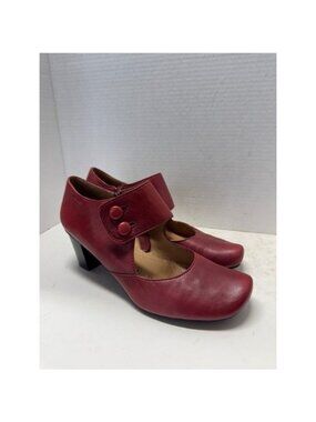 Marc Soft Walk Germany Red Leather Mary Jane Block Heel Shooties 40 9.5